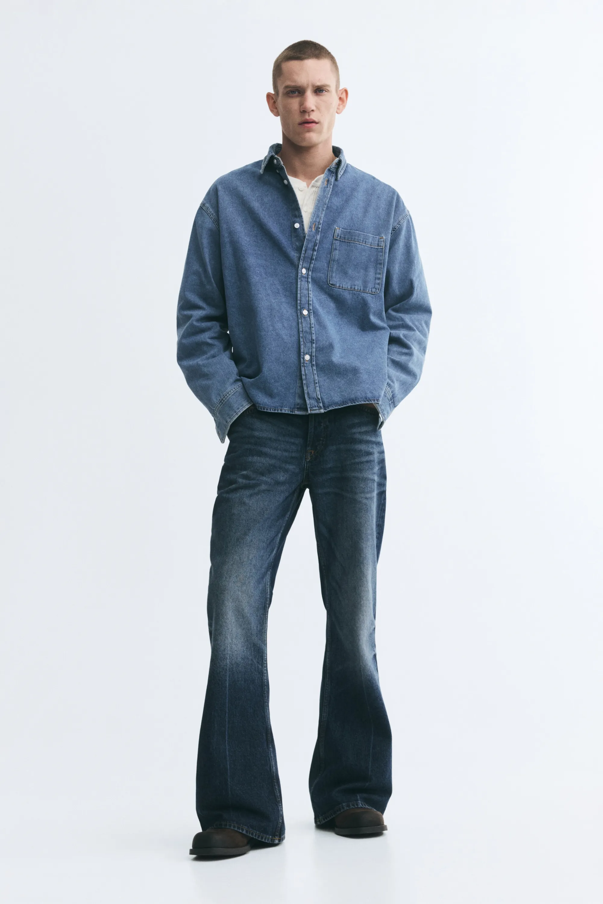 Chemise Relaxed Fit en denim de coton - Bleu denim