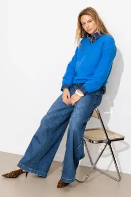 Pull col V Femme — photo 3
