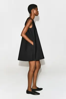 ROBE COURTE TRAPÈZE EN NÉOPRÈNE - NOIR — photo 4