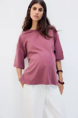 MAMA T-shirt loose - Rose foncé — photo 1