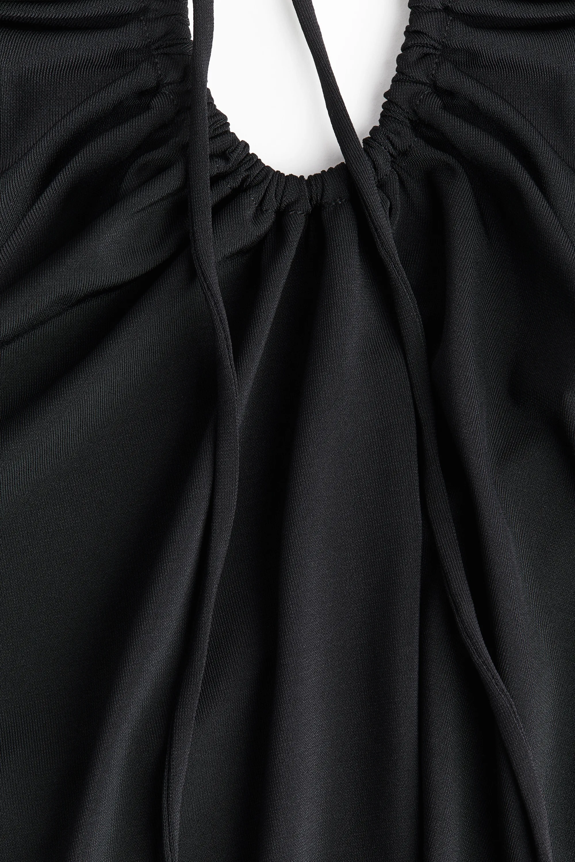 Robe dos nu à effet drapé - Noir