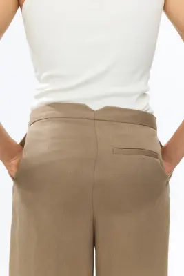 Pantalon chic à jambes larges - Beige — photo 2