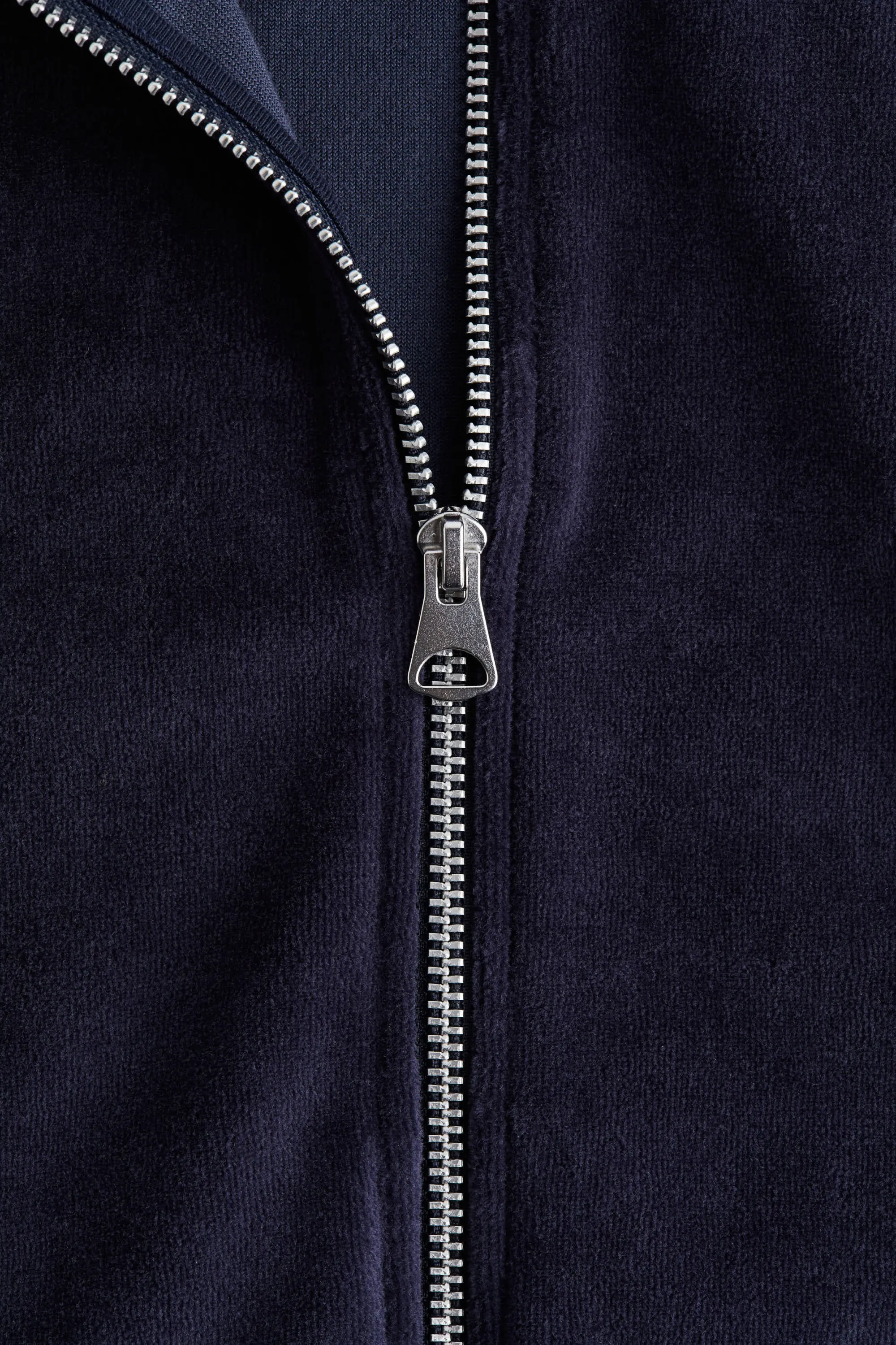 Veste zippée en velours - Bleu marine
