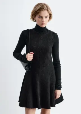Robe courte à bords bruts - Noir — photo 1