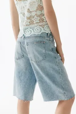 Short Bermuda en denim - Bleu denim clair — photo 3