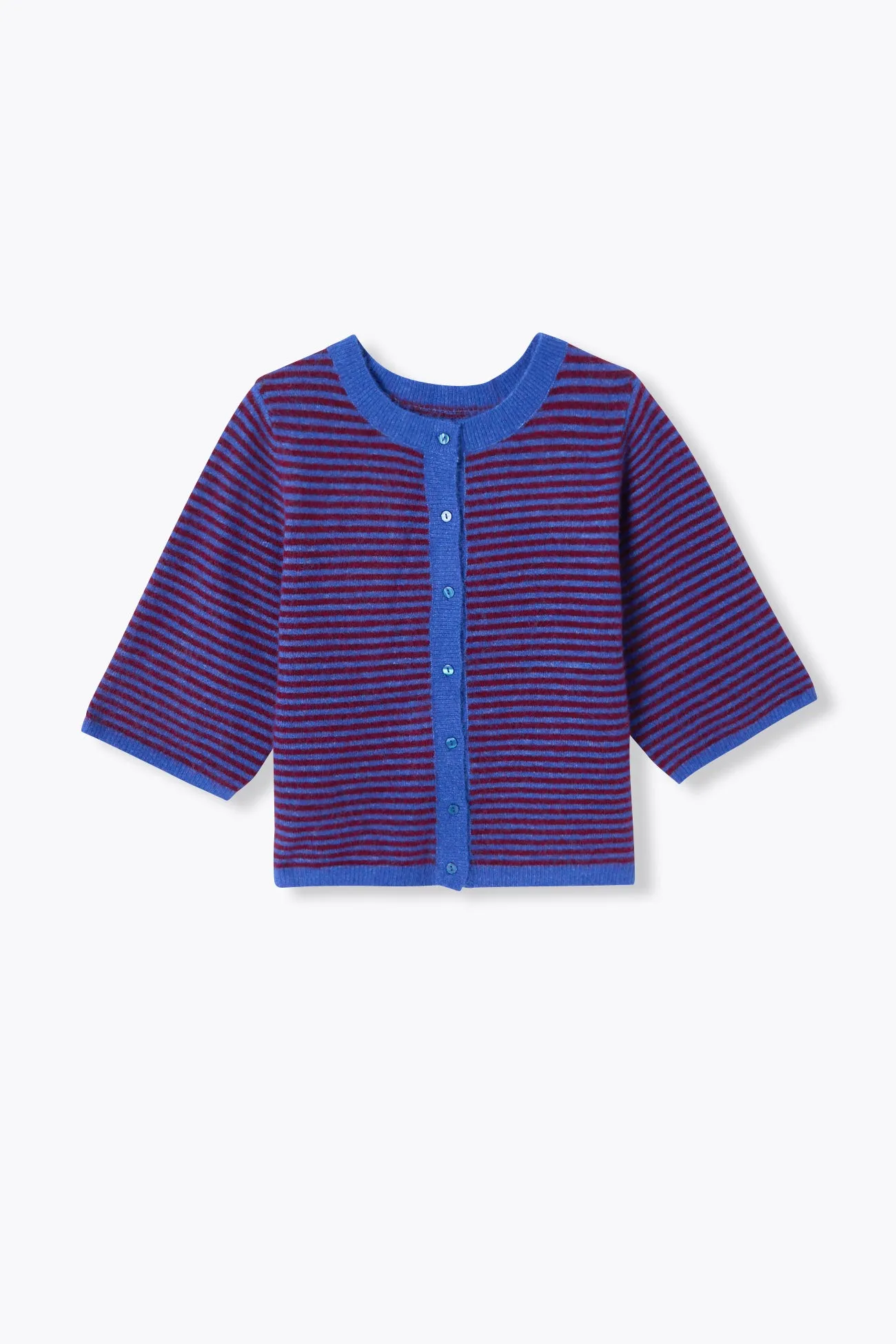 Pull/cardigan rayé recto verso