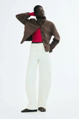 Veste courte avec col entonnoir - Taupe foncé — photo 3