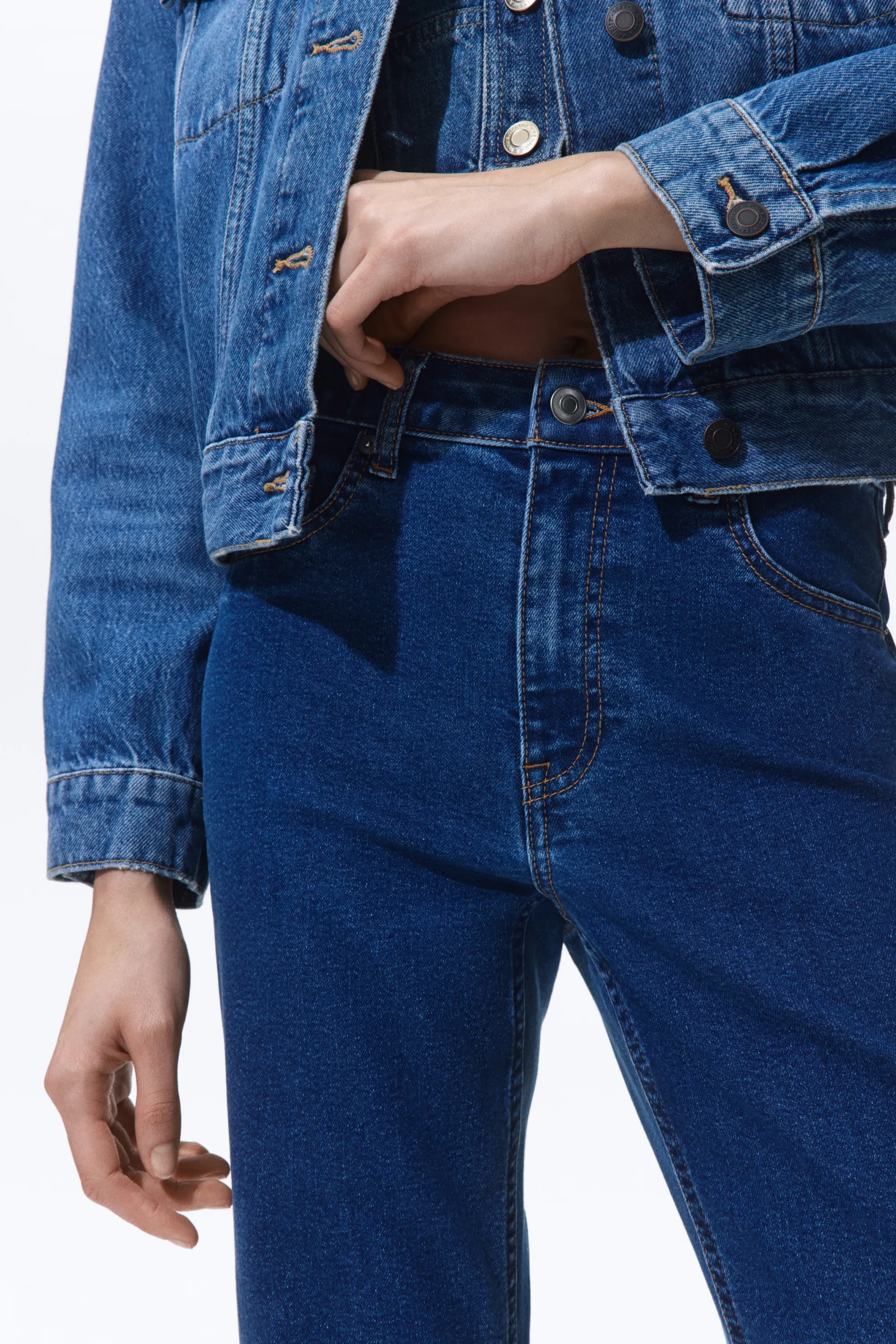 Flared High Jeans - Bleu denim