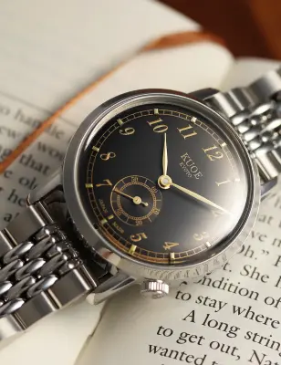 KUOE OLD SMITH 90-007 AUTOMATIQUE SILVER BLACK SILVER STAINLESS STEEL BRACELET — photo 2