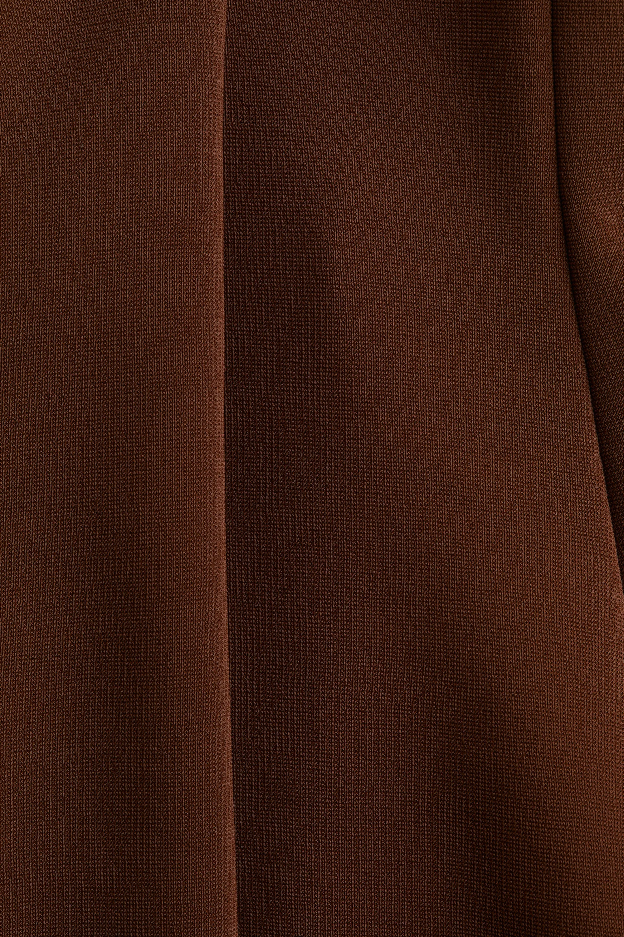 Top péplum en interlock - Marron foncé