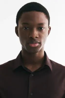 Chemise Slim Fit repassage facile - Marron foncé — photo 1