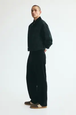 Pantalon Regular Fit en velours côtelé - Bleu marine — photo 4