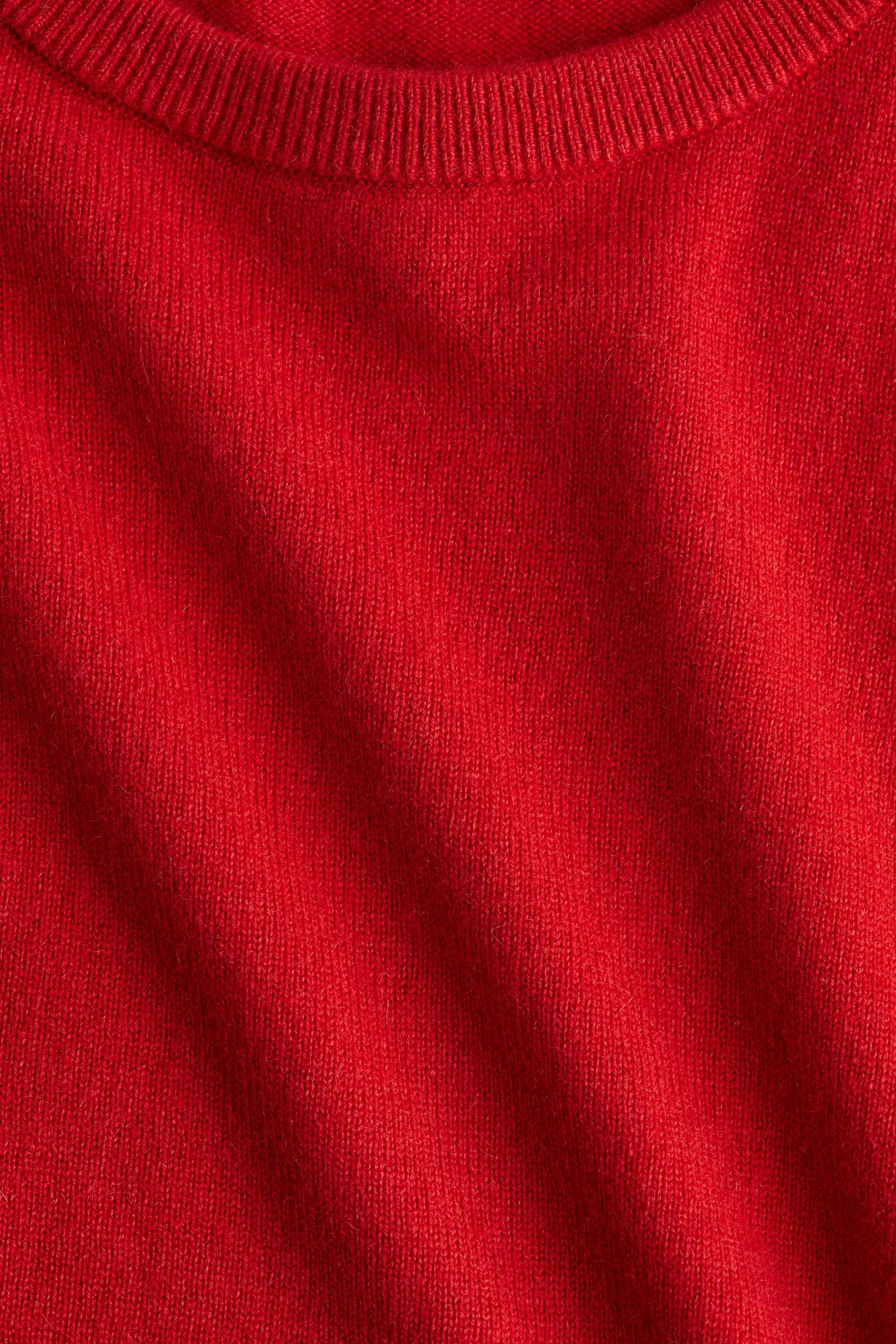 Top en maille fine de cachemire - Rouge vif
