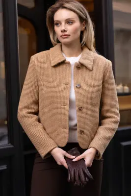 Melanie Wool Short Coat - Beige — photo 1