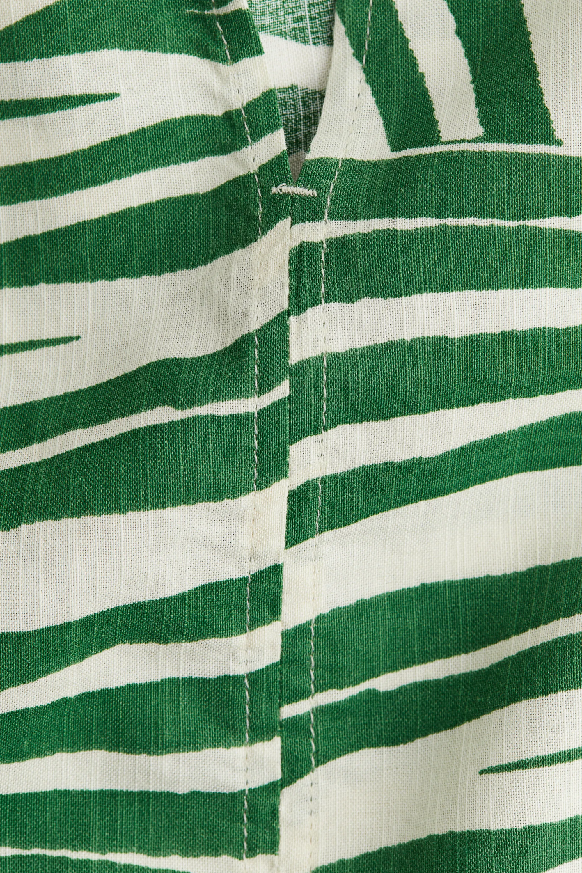 Blouse avec col sans rabat - Vert/motif