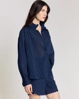 Chemise Leonor marine texturé — photo 3