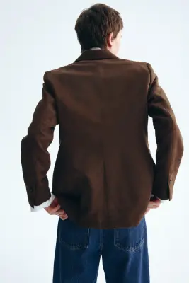 Blazer à fermeture droite - Marron foncé — photo 4