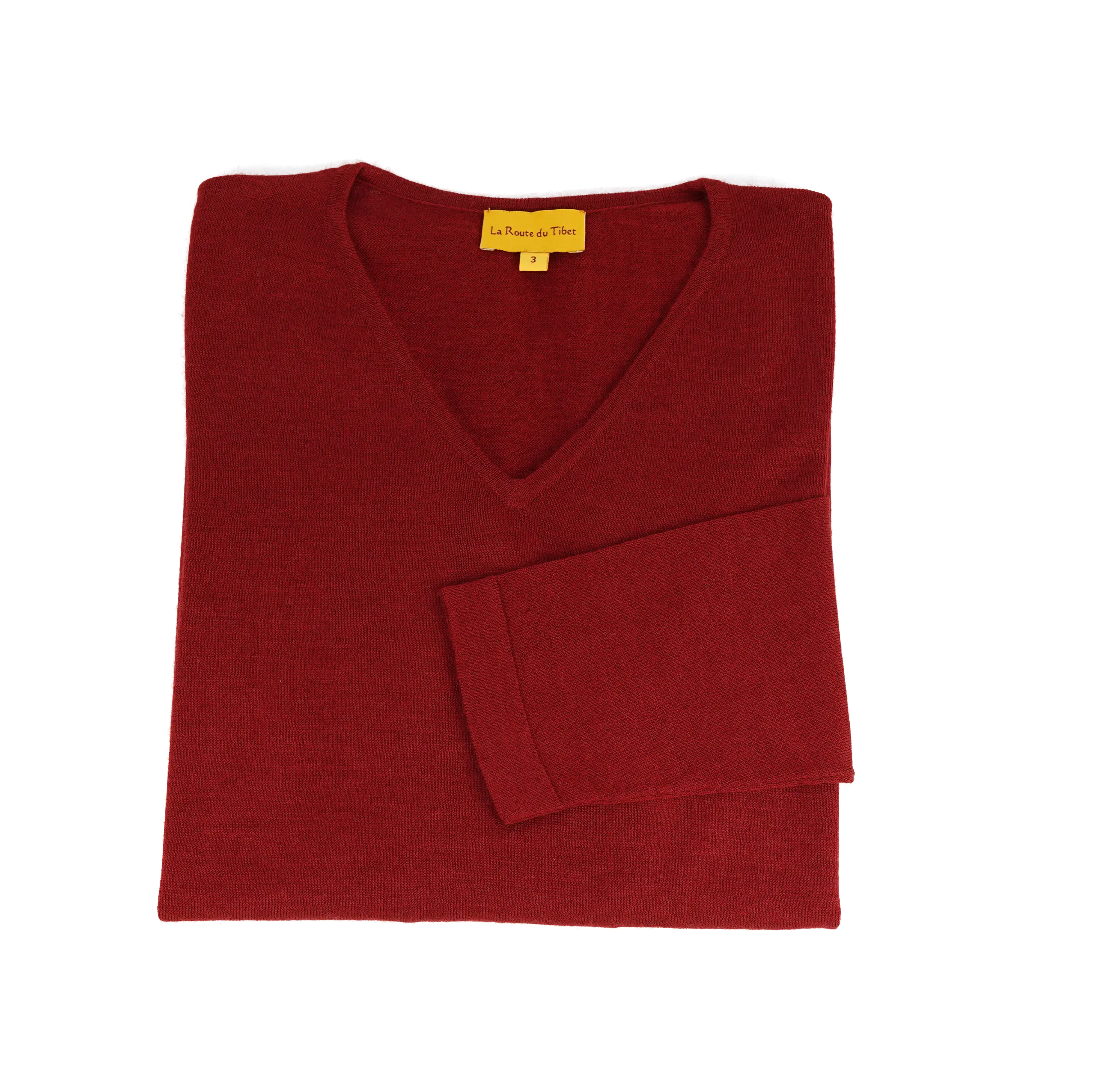Pull léger en pashmina et soie - rouge tomate