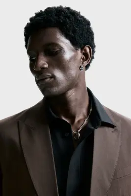 Veste Regular Fit à fermeture croisée - Marron/rayures tennis — photo 3