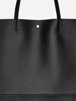 Sac fourre-tout en cuir - Noir — photo 5