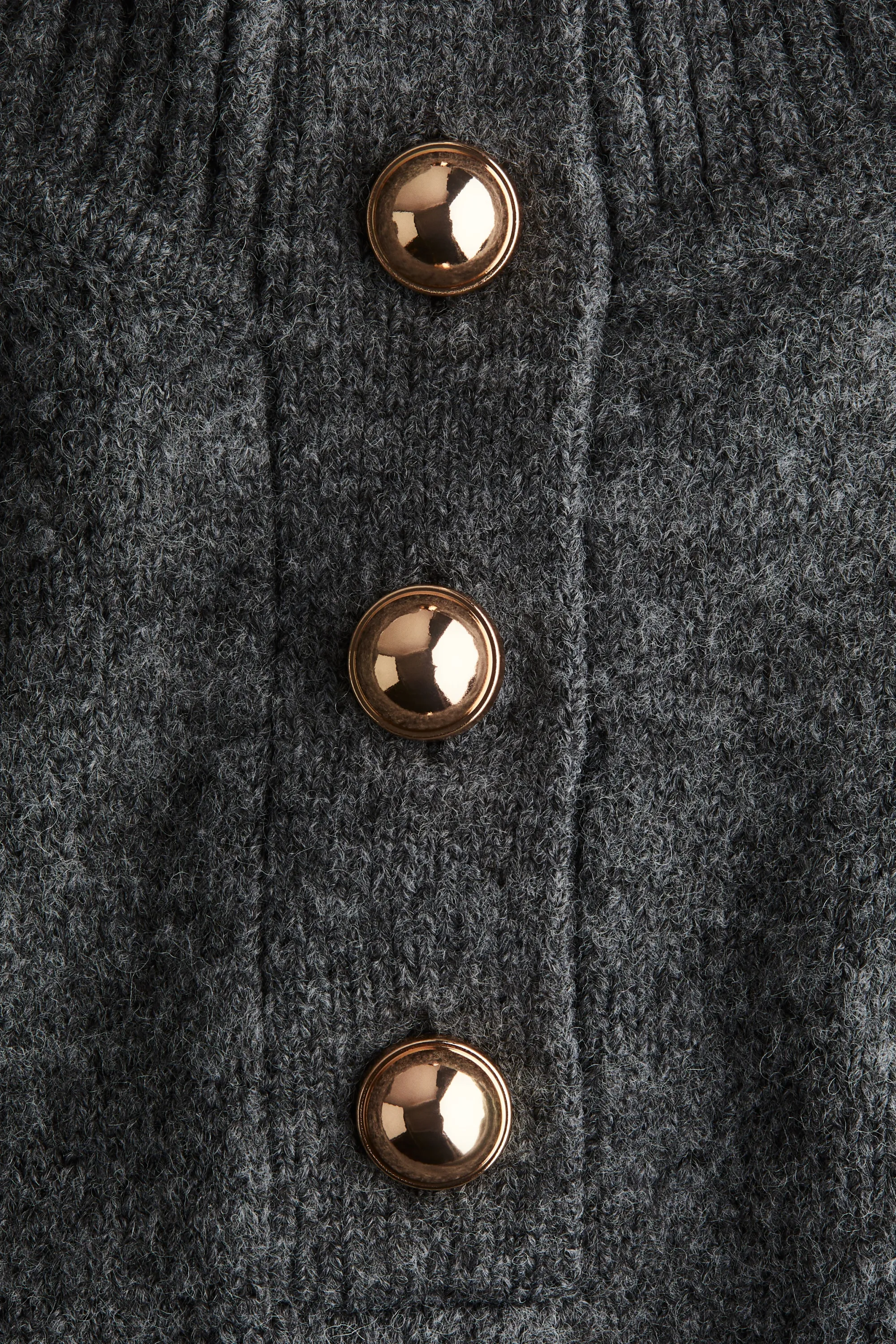 Robe en maille avec col cheminée - Gris foncé chiné