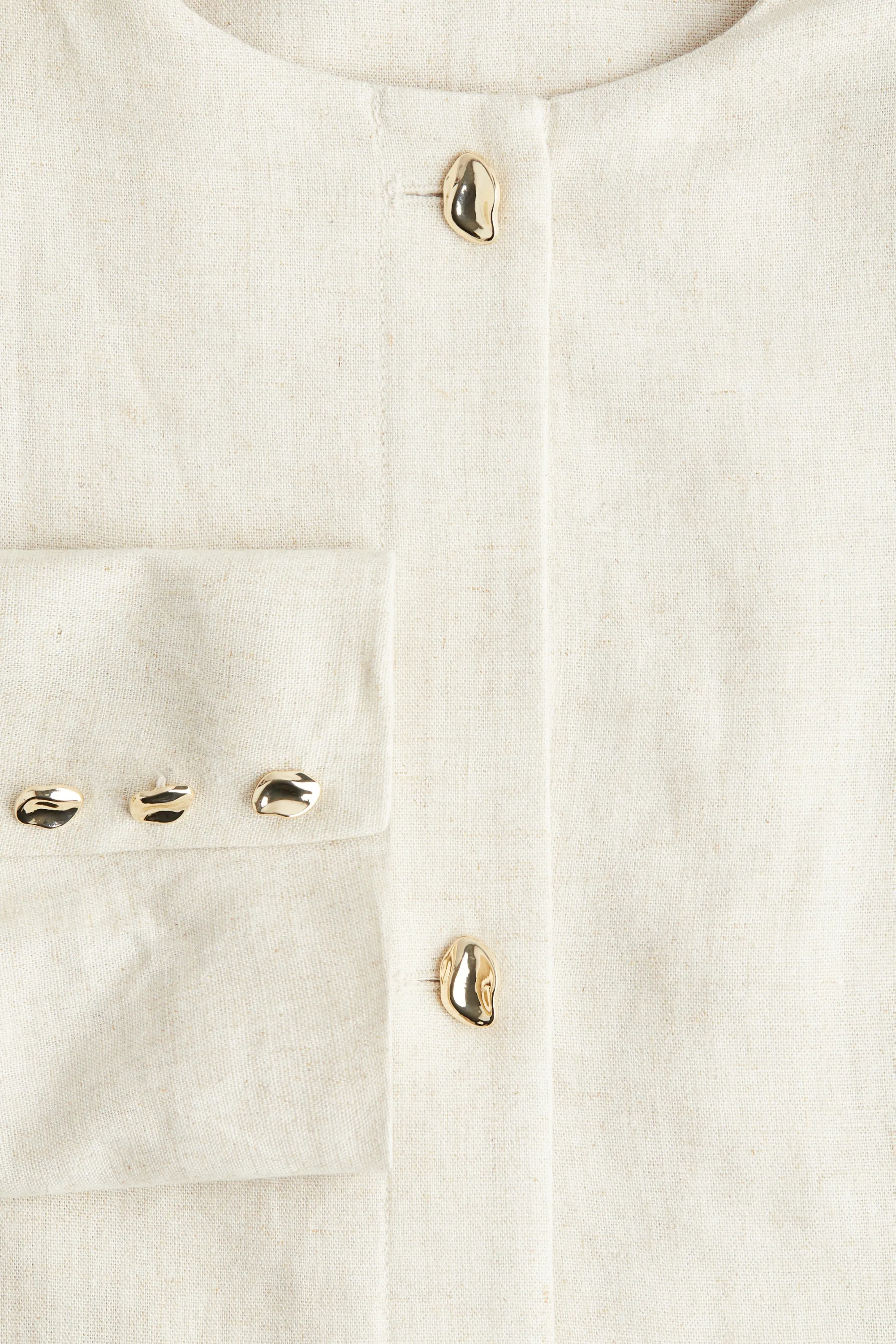 Veste à basque en lin mélangé - Beige clair