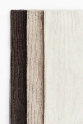 Lot de 3 paires de chaussettes côtelées - Crème/beige clair/marron foncé — photo 2
