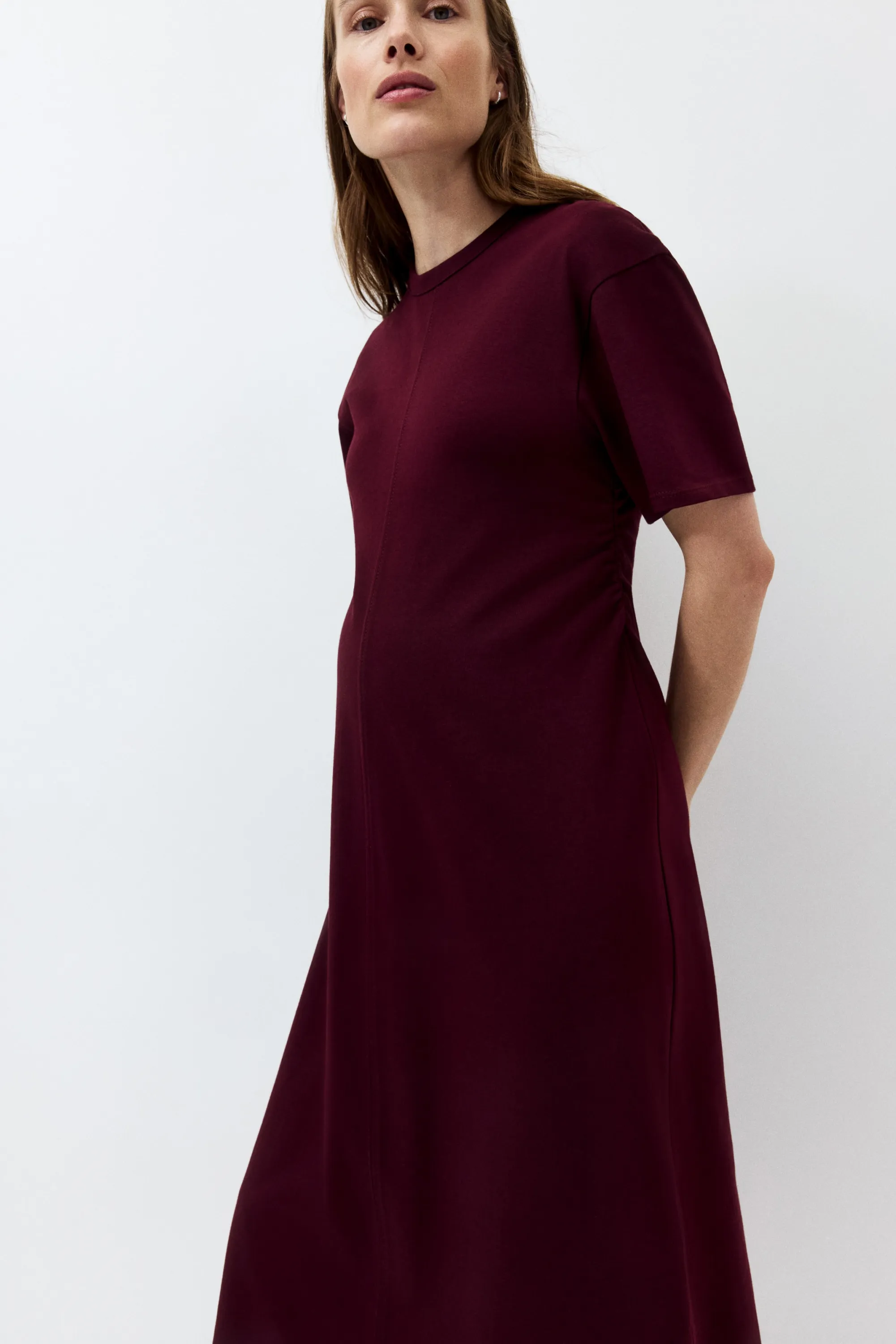 MAMA Robe T-shirt en coton - Bordeaux