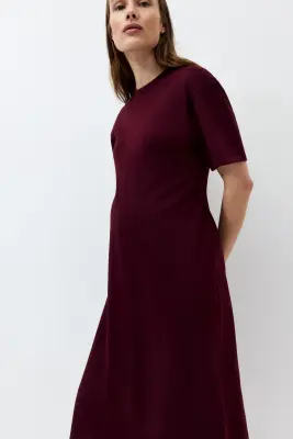 MAMA Robe T-shirt en coton - Bordeaux — photo 1