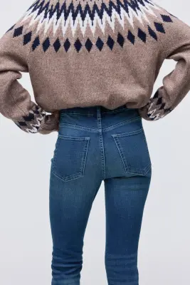 Skinny High Jeans - Bleu denim — photo 4