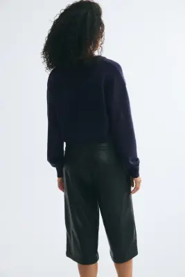 Pull à encolure en V - Bleu marine — photo 2