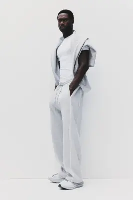 Pantalon jogger de sport Loose Fit - Gris chiné — photo 4
