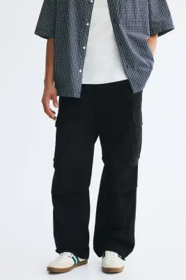 Pantalon cargo Loose Fit - Noir — photo 1