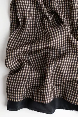 Robe à manches bouffantes - Noir/vichy — photo 4