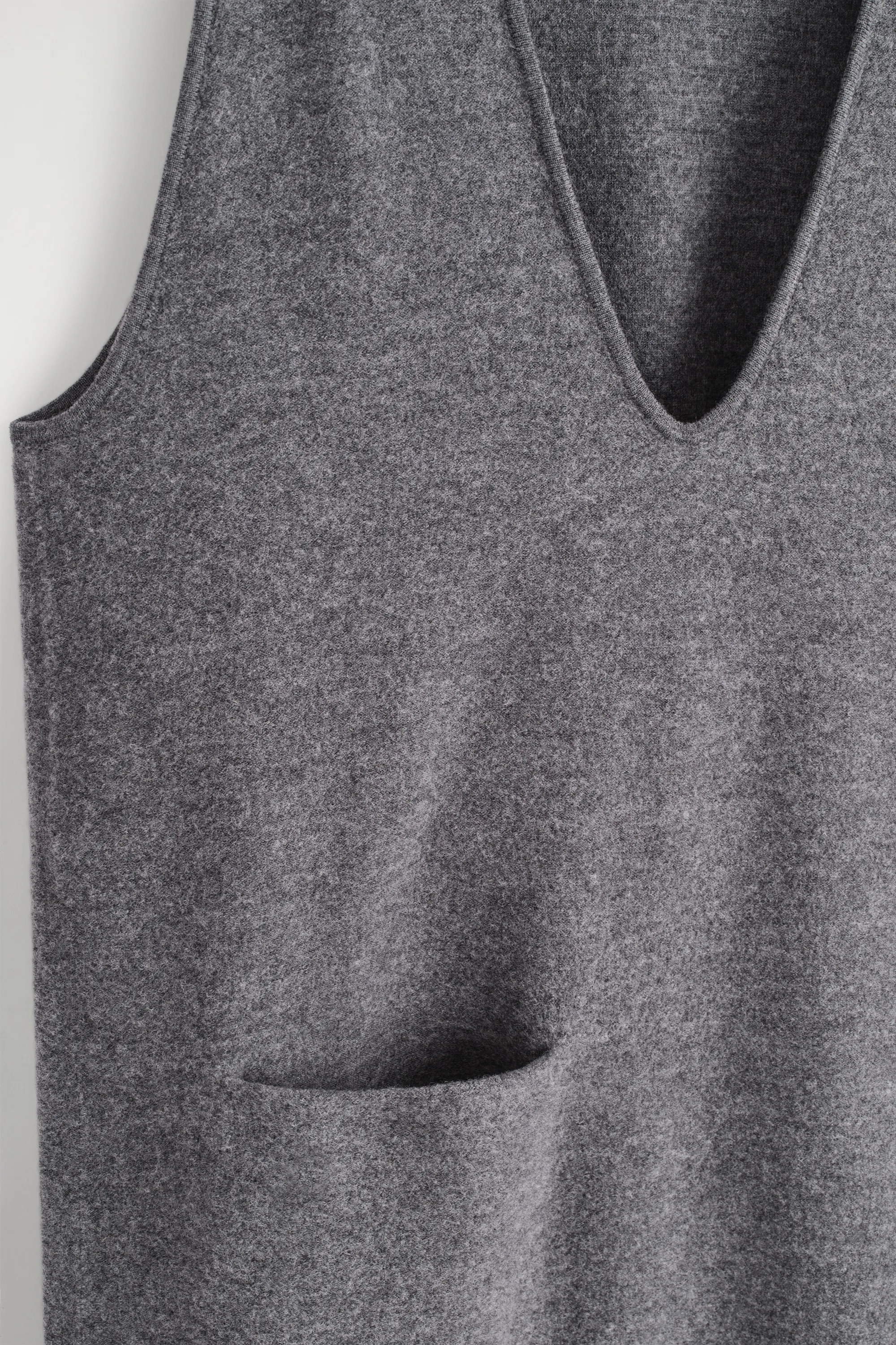 ROBE MIDI EN LAINE BOUILLIE - GRIS CHINÉ