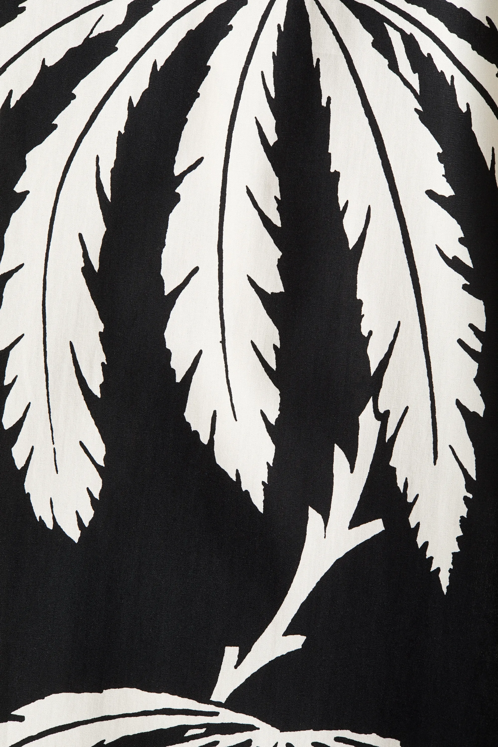 Robe avec cordon de serrage à l'encolure - Noir/motif feuilles