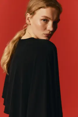 Top avec détail façon cape - Noir — photo 2