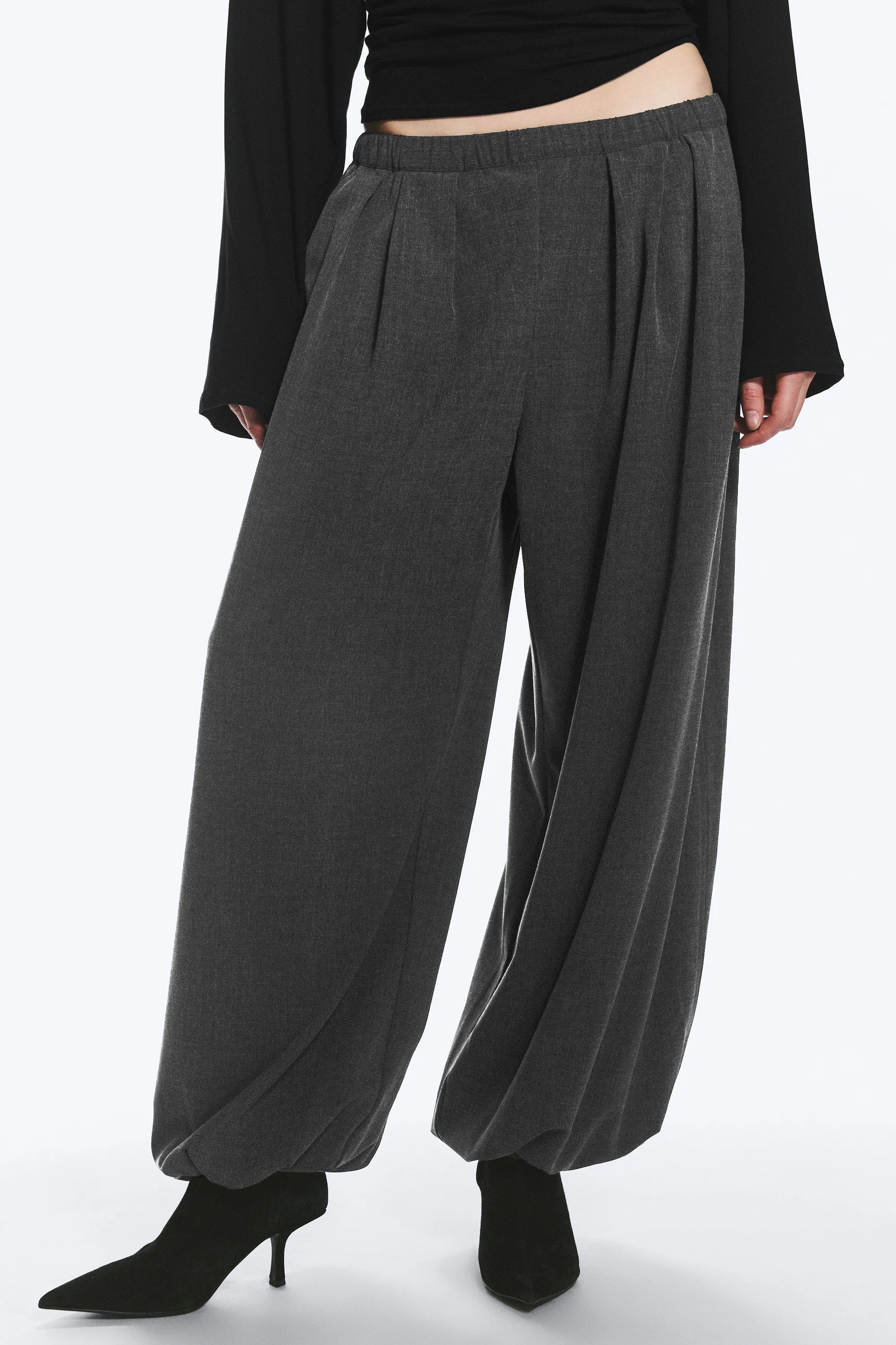 Pantalon ballon de costume - Gris foncé chiné
