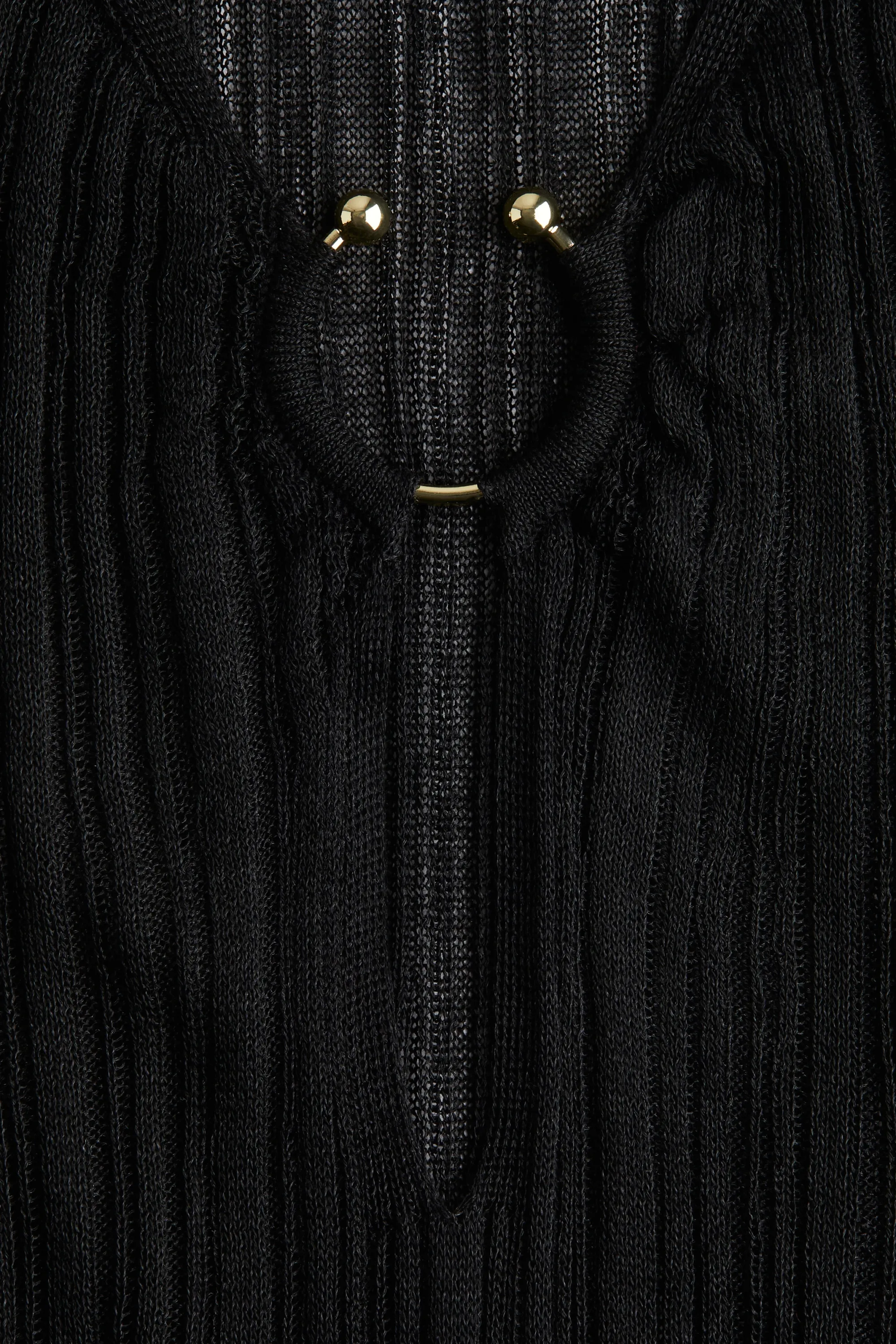 Robe de plage en maille côtelée - Noir