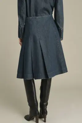 JUPE KLEA BLEU GRIS — photo 4