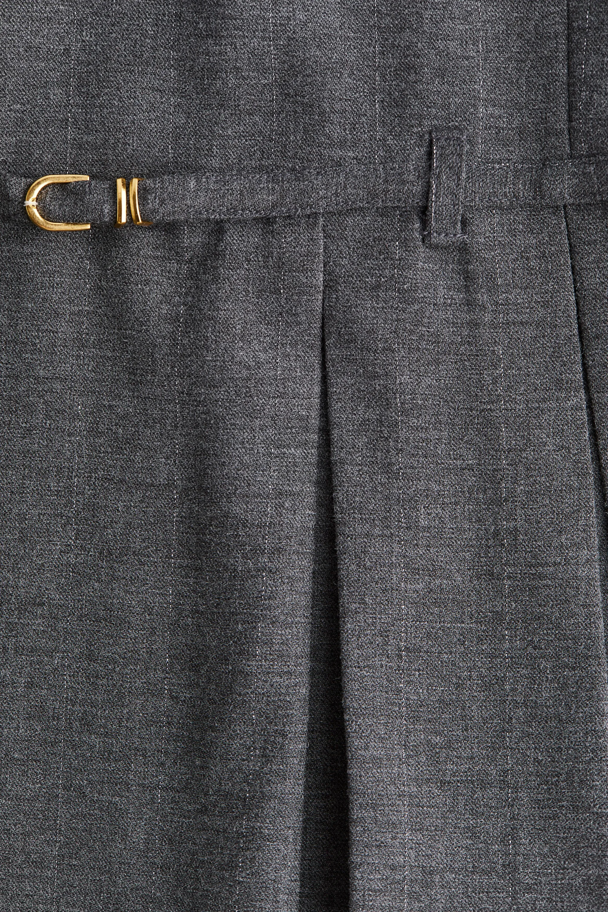 Robe chasuble avec jupe plissée - Gris foncé