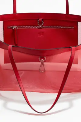 Sac shopping en mesh - Rouge — photo 2