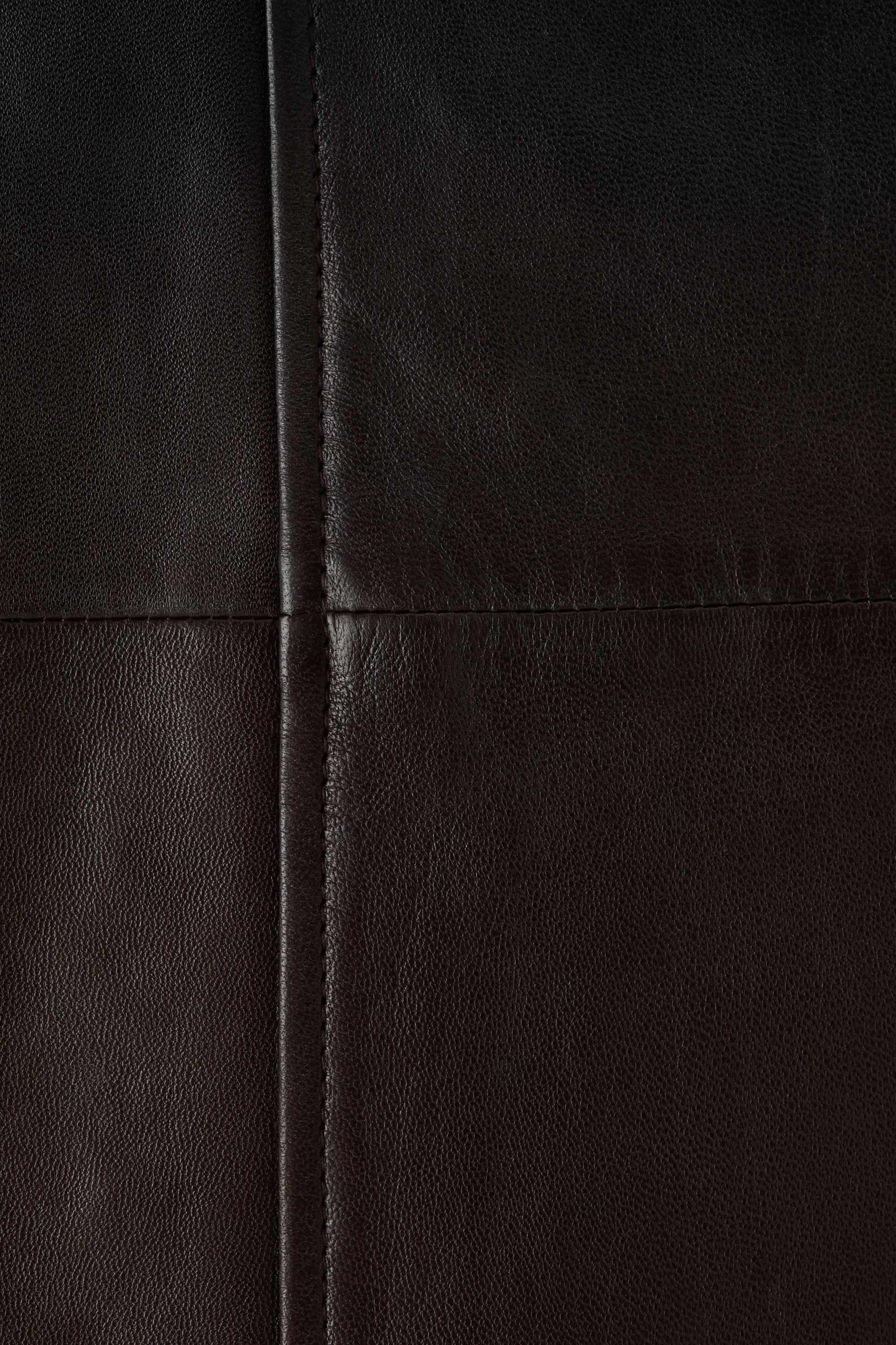 Jupe midi en cuir - Noir/marron