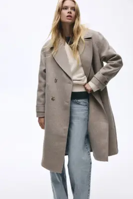 Manteau à fermeture croisée - Taupe — photo 2
