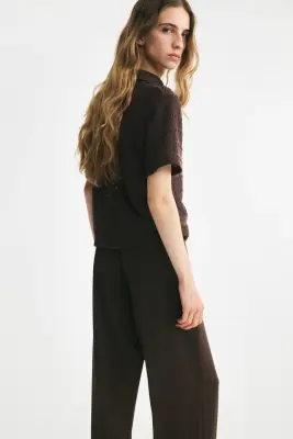 Pantalon chic - Marron foncé — photo 4