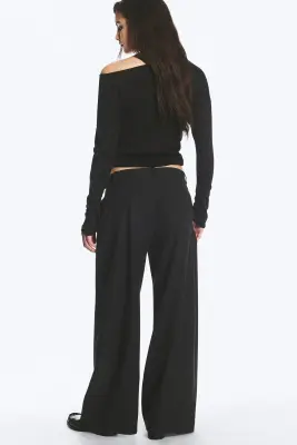 Pantalon de costume large taille basse - Gris foncé à carreaux — photo 2