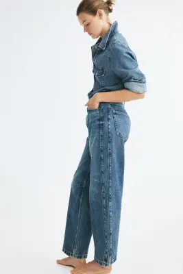 Barrel High Waist Ankle Jeans - Bleu denim — photo 2
