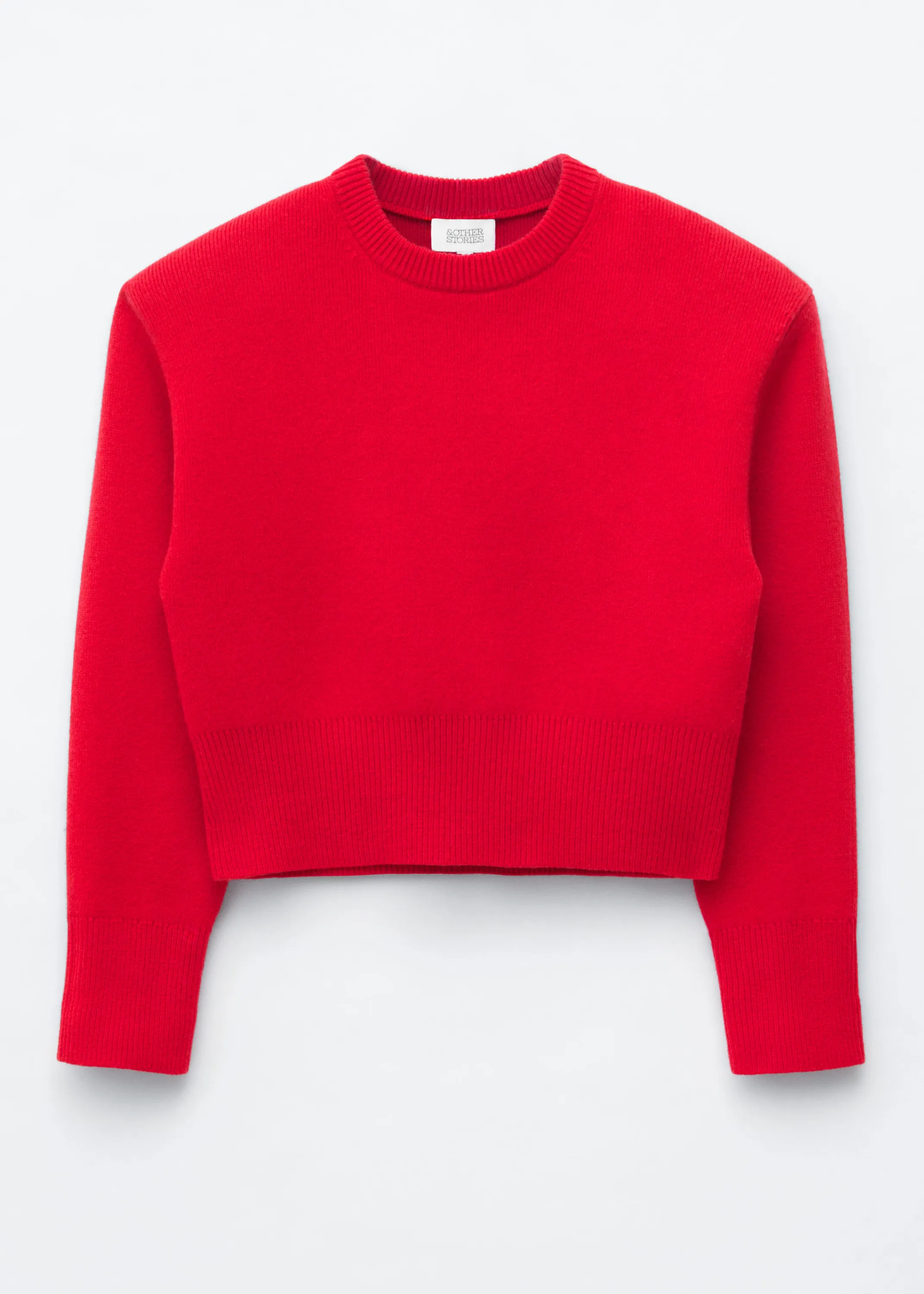 Pull en laine à épaules larges - Rouge