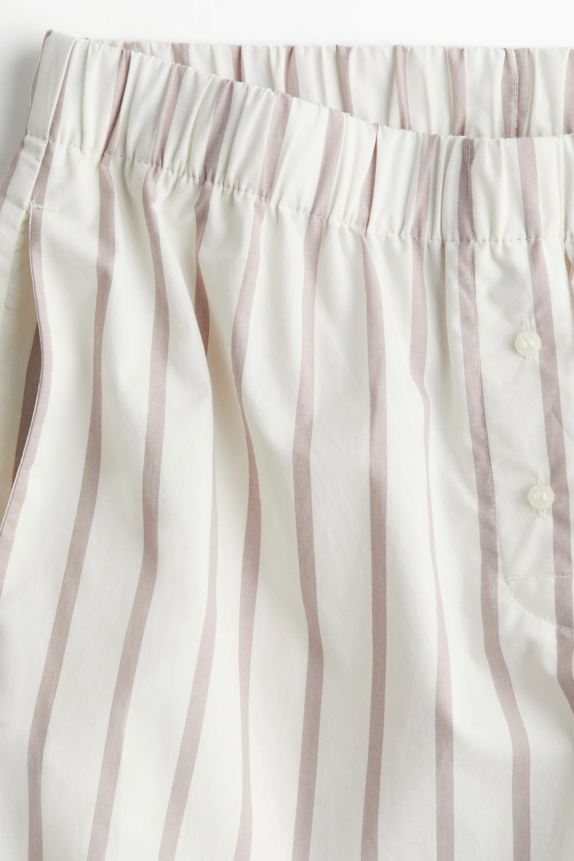 Pantalon en coton - Blanc/rayé