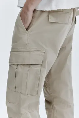 Pantalon cargo Slim Fit - Beige clair — photo 4